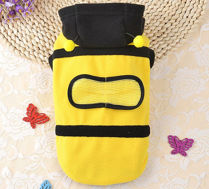 1Pcs Pet Clothes Cute Bees Dog Cat Clothes Soft Fleece Teddy Poodle Dog Clothes For Pets Product Supplies Accessories