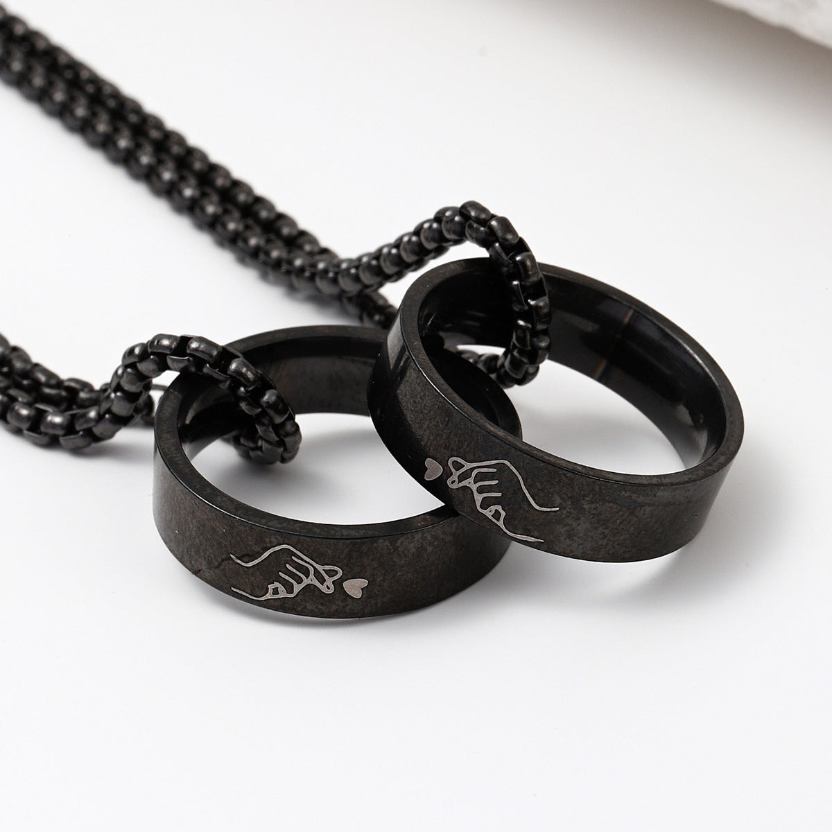 Creative Than Love You Rings Pendants Couple Necklace